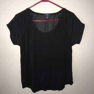 Part Mesh Black GAP Statement Tee